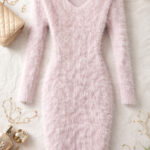 Pink Fit Bodycon Winter Dress